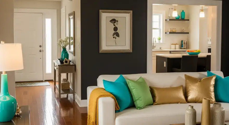 Guest-ready living room and entryway - the main areas that matter when people visit